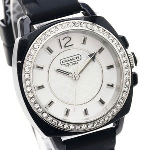 Coach Women's Boyfriend Black Silicone Strap Watch